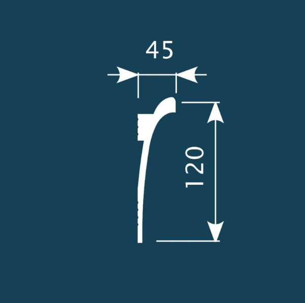 Карниз для скрытого освещения Cosca КХ003, 120х45