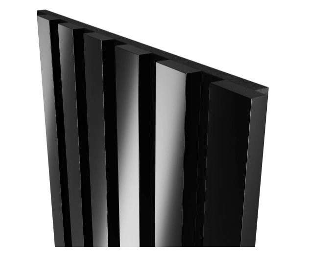 Комплект акуст.панелей, черный войлок, 3000х300х19мм, рейки ЭКОПОЛИМЕР, черное зеркало/2шт.